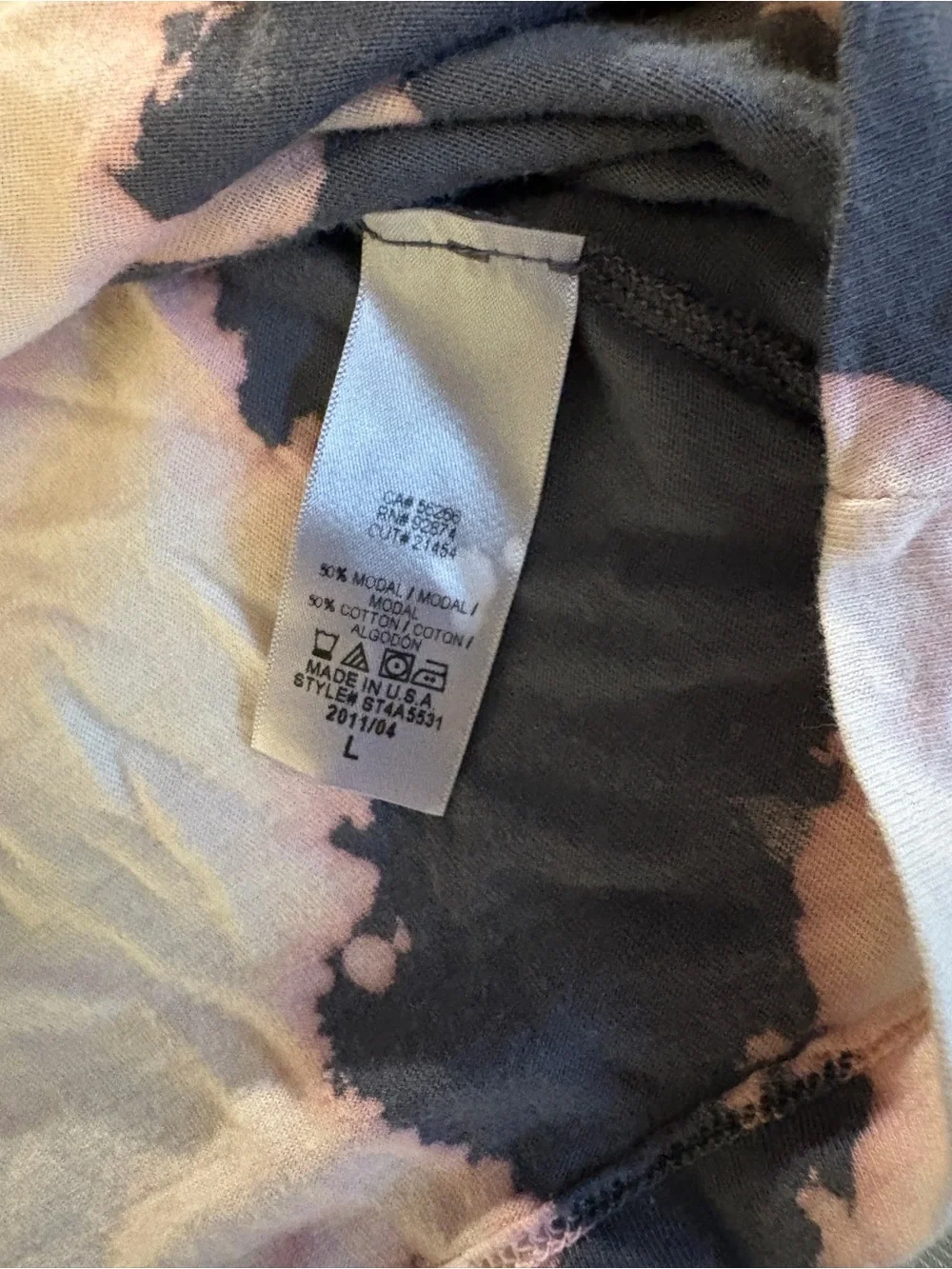 Splendid Tie Dye / Acid Wash Sleeveless Top. Modal/Cotton